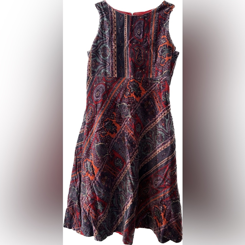 Ralph Lauren velour, paisley print, girls dress, size 10